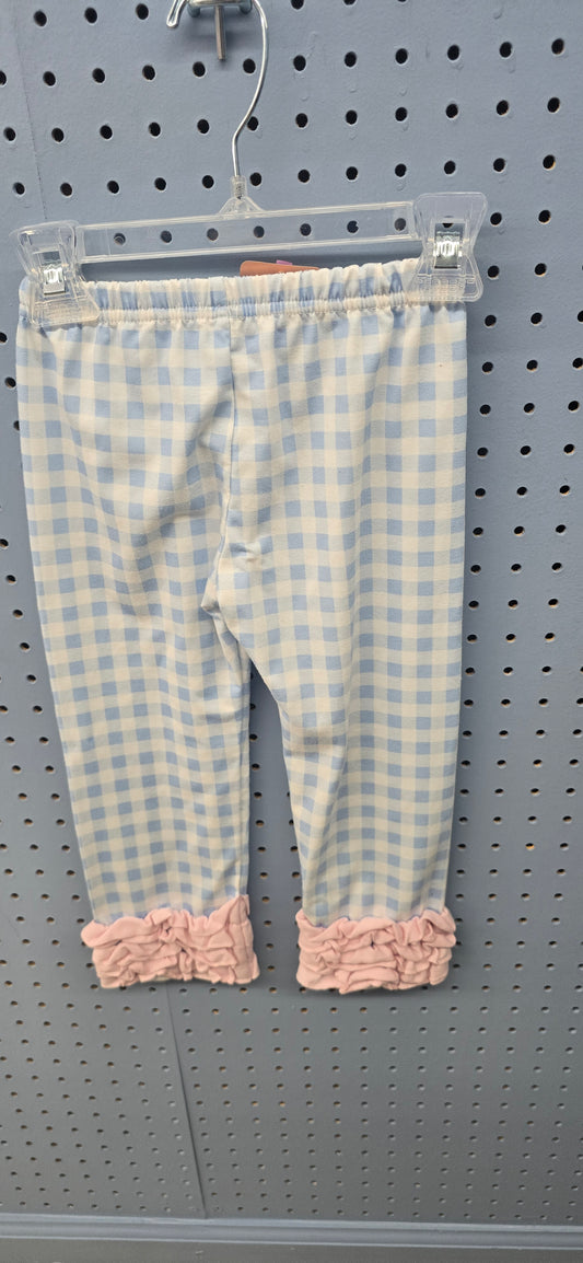 Blue checkered pants 3t