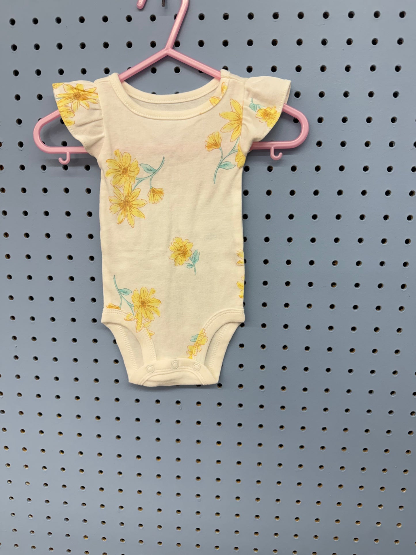 White Flower Onesie NB