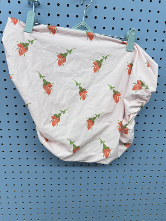 Pink With Flowers Bassinet Sheet