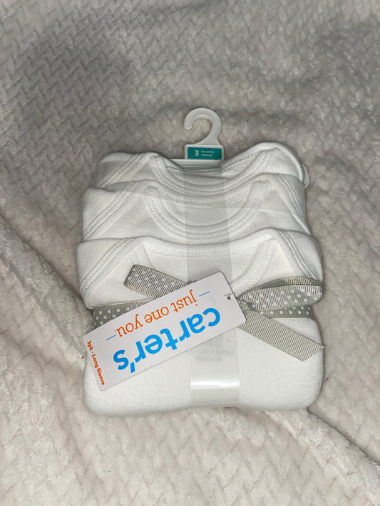 3 pack long sleeve onsie 3m